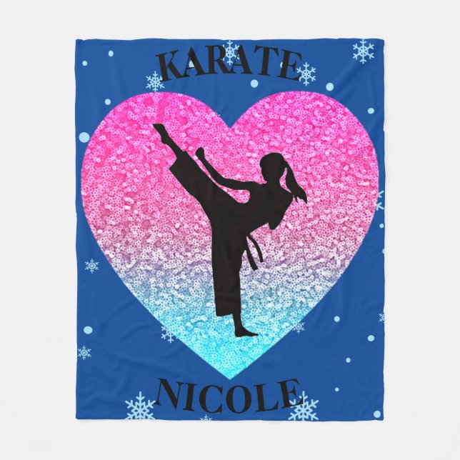 Cobertor De Velo Girls Karate Snowflake Fleece Blanket (Frente)