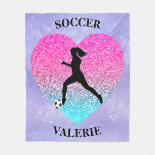Cobertor De Velo Girls Love Soccer