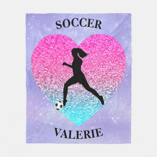 Cobertor De Velo Girls Love Soccer (Frente)