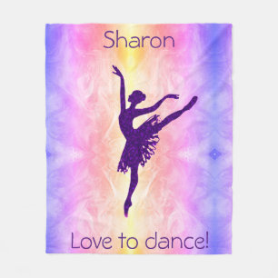 Cobertor De Velo Girls Love to Dance Ballerina Personalizado