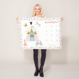 Cobertor De Velo Girls Magical Princess Castle Monthly Milestone