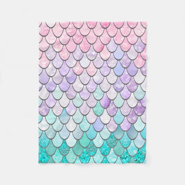 Cobertor De Velo Girls Mermaid Fleece Blanket (Frente)