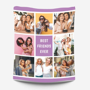 Cobertor De Velo Girly 8 Fotocolagem Melhores Amigos Em Roxo