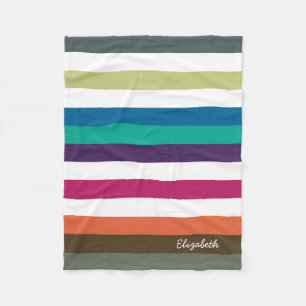Cobertor De Velo Girly Bold Rainbow Grandes Stripes Horizontais e N