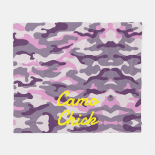 Cobertor De Velo Girly Camouflage pinta monograma em amarelo  
