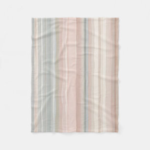 Cobertor De Velo Girly Pink and Mint Modern Coastal Stripe