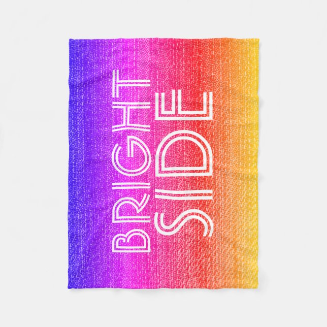 Cobertor De Velo Giry Retro Rainbow Bright Side Happy (Frente)