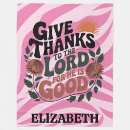 Cobertor De Velo Give Thanks - Personalized Christian