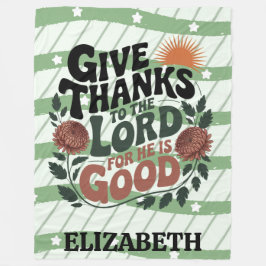 Cobertor De Velo Give Thanks - Personalized Christian
