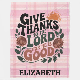 Cobertor De Velo Give Thanks - Personalized Christian