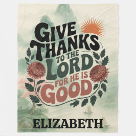 Cobertor De Velo Give Thanks - Personalized Christian