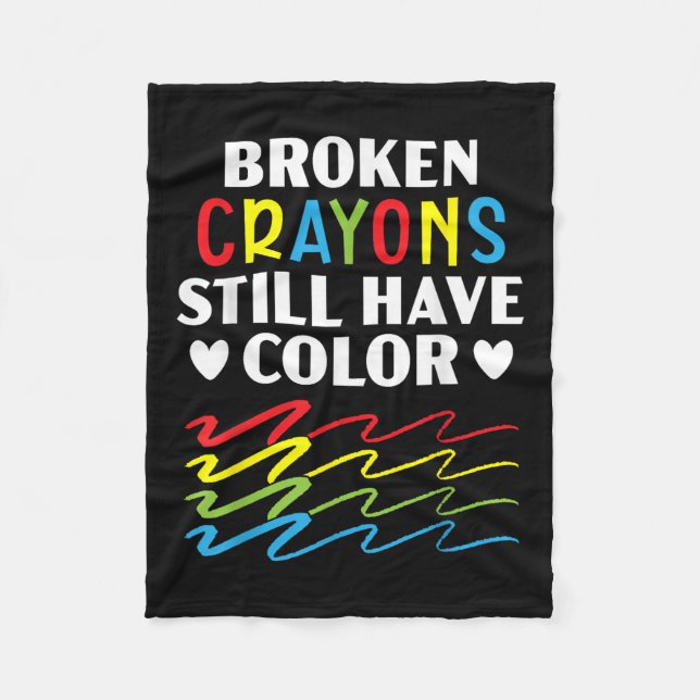 Cobertor De Velo Giz Crayons Quebrados Ainda Têm Cor Conscientizaçã (Frente)