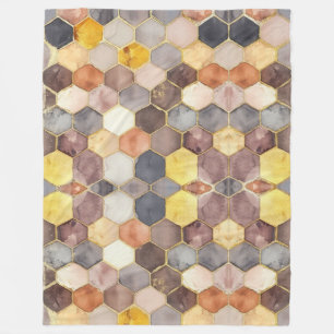 Cobertor De Velo Glam Honey Comb Blush Champagne Abstrato