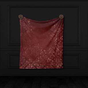 Cobertor De Velo Glimmering Henna Grunge Damasco vermelho escuro