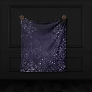 Cobertor De Velo Glimmering Indigo Grunge Meia-Noite Roxo
