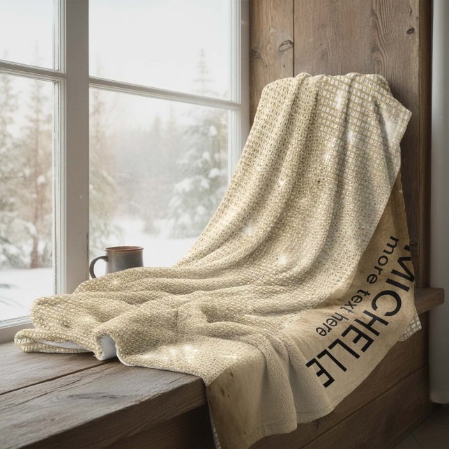 Cobertor De Velo Glitter and Shine Name Dourado ID673 (Criador carregado)