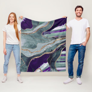 Cobertor De Velo Glitter Dourado de Agato de Mármore Roxo Teto Glam