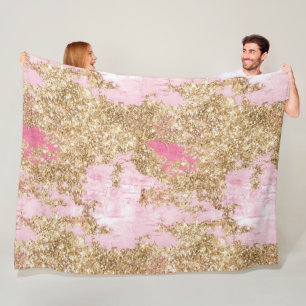 Cobertor De Velo Glitter Dourado Rosa Menino