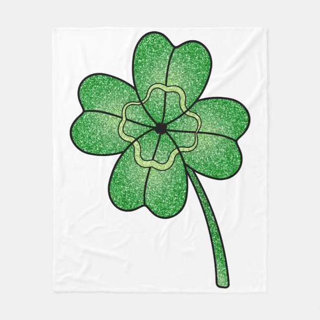 Cobertor De Velo Glitter Four Leaf Clover (Frente)