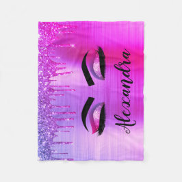 Cobertor De Velo Glitter Roxo Eyelashes Eyelashes Monograma