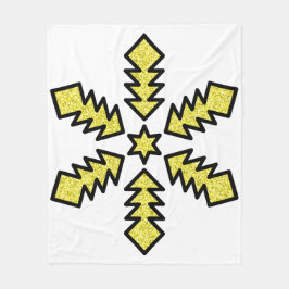 Cobertor De Velo Glitter Snowflake - Yellow Star