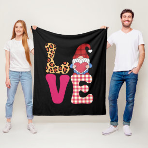 Cobertor De Velo Gnome do Amor Dia dos Namorados Plaid Vermelho de