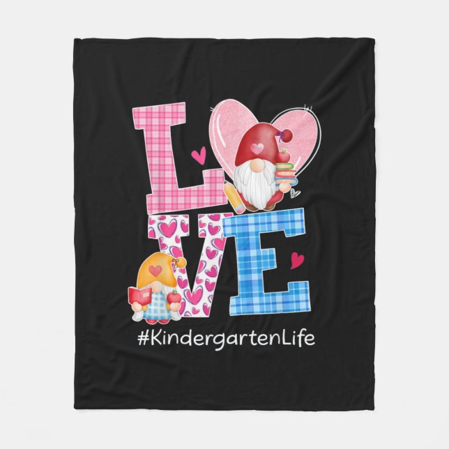 Cobertor De Velo Gnome Hearts Love Kindergarten (Frente)