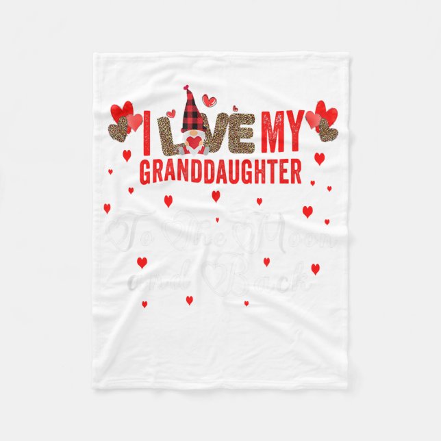 Cobertor De Velo Gnome Lepard Dia de os namorados ama minha neta (Frente)