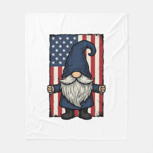 Cobertor De Velo Gnome Patriótico Camisa Vintage Bandeira Design_1