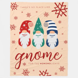 Cobertor De Velo Gnomo de Natal do Holidays Snowflakes