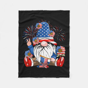 Cobertor De Velo Gnomo sobe a independência de bandeira americana D