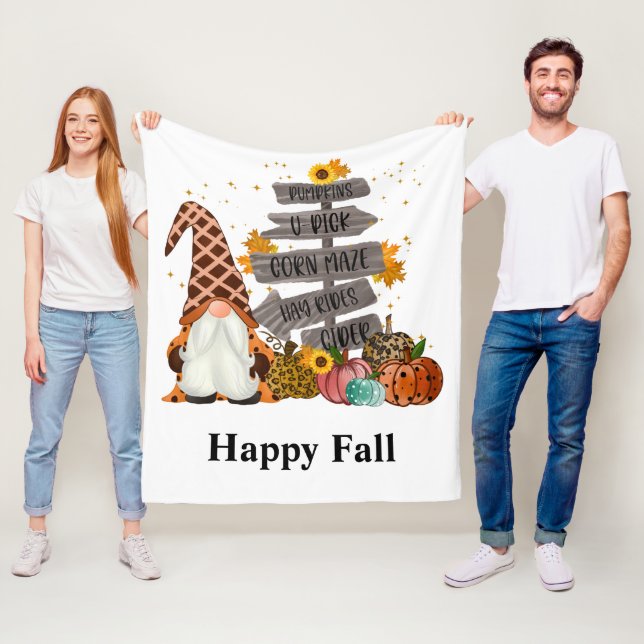 Cobertor De Velo Gnomos de Halloween, Feliz Queda, Pumpkins, Hayrid (In Situ)