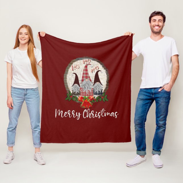 Cobertor De Velo Gnomos de Natal Vermelhos Elfos da Moda  (In Situ)