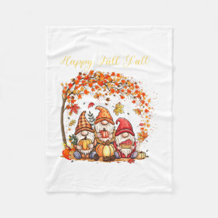 Cobertor De Velo Gnomos de Outono Feliz Outono para Todos Folhas de