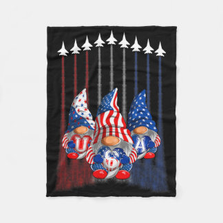 Cobertor De Velo Gnomos Patrióticos Americanos Dia Da Independência