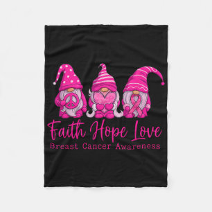Cobertor De Velo Gnomos Pink Warrior Faith Hope ama Cancer