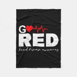 Cobertor De Velo Go Red For Heart Disease Awareness Chd Wear Red He