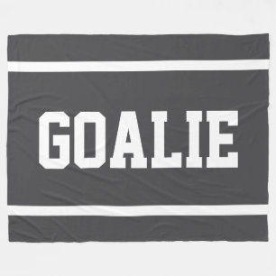 Cobertor De Velo GOALIE Sporty Bold Cinza Escuro Listras de Hockey