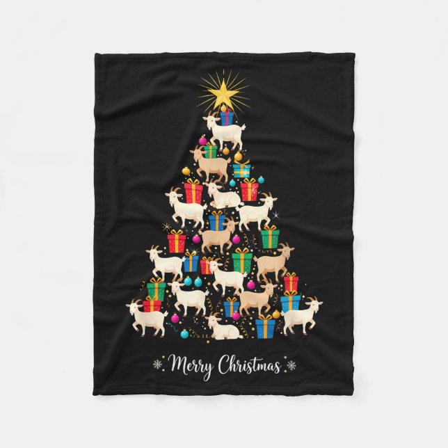 Cobertor De Velo Goat Christmas Tree Xmas Holiday Men &amp; Women  (Frente)