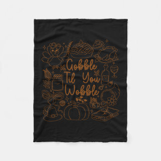 Cobertor De Velo Gobble Até Você Cambalear Ação de Graças Peru Home