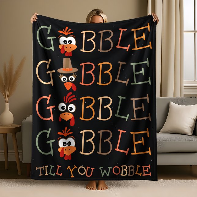 Cobertor De Velo Gobble Gobble Till You Wobble Funny Thanksgiving (Criador carregado)