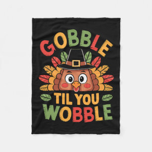 Cobertor De Velo Gobble Til You Wobble Turkey Toddler Kids Baby Tha