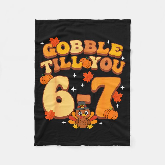 Cobertor De Velo Gobble Till You 67 Thanksgiving Brainrot Meme Six  (Frente)