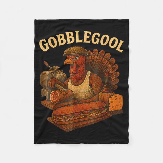 Cobertor De Velo Gobbol Turkey Thanksgiving  (Frente)