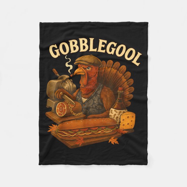 Cobertor De Velo Gobbol Turkey Thanksgiving  (Frente)