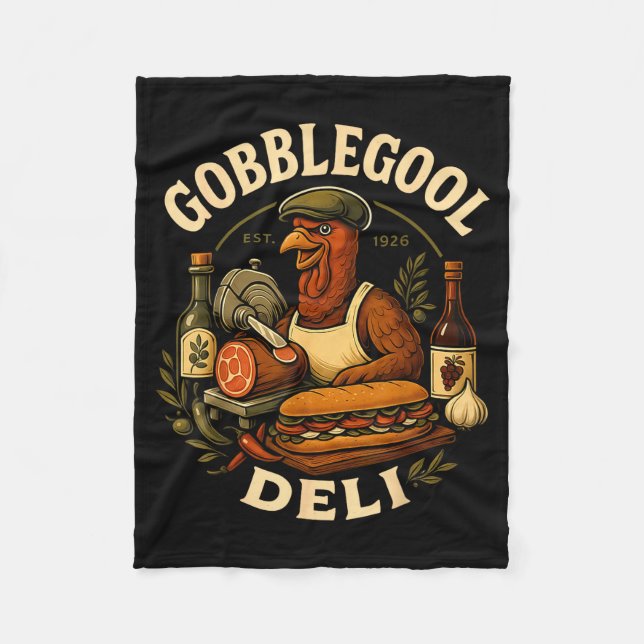 Cobertor De Velo Gobbol Turkey Thanksgiving Italian Turkey Chef  (Frente)