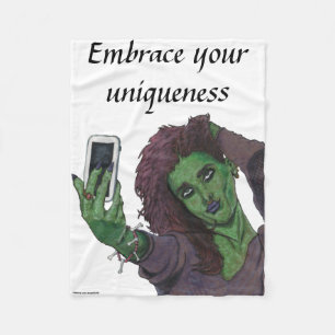 Cobertor De Velo Goblin Girl Phone Selfie Fantasy Fleece Blanket