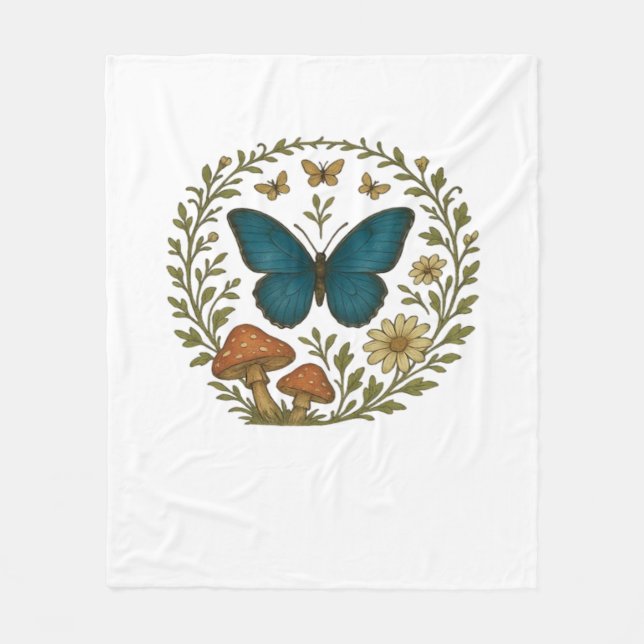 Cobertor De Velo Goblincore Butterfly Fairycore Botanical Apparel C (Frente)