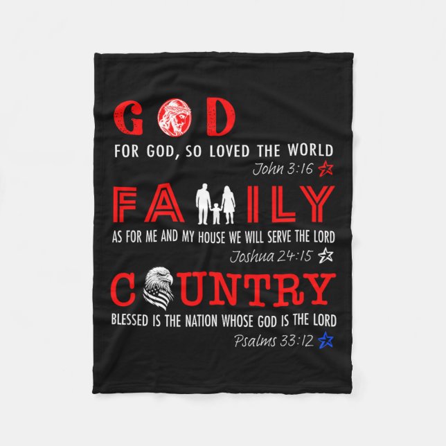 Cobertor De Velo God Family Country  (Frente)