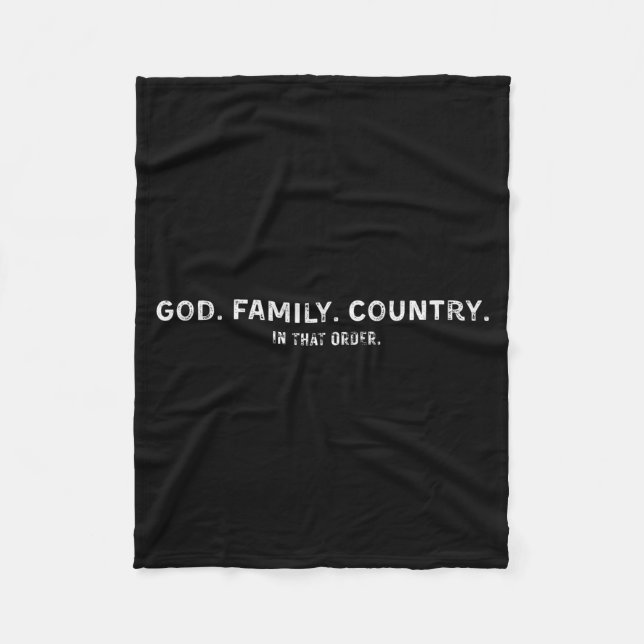 Cobertor De Velo God Family Country In That Order  (Frente)
